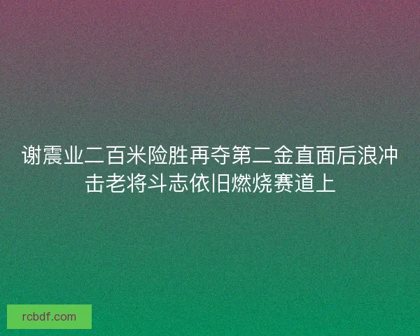 谢震业二百米险胜再夺第二金直面后浪冲击老将斗志依旧燃烧赛道上